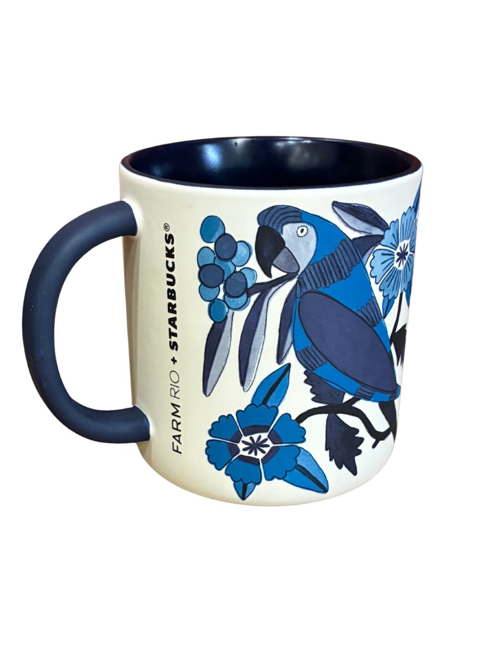 Starbucks x FARM Rio Lenço Azulejo Blue Bird Mug 14oz 2025